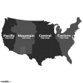 US Times Zones Map, Dark