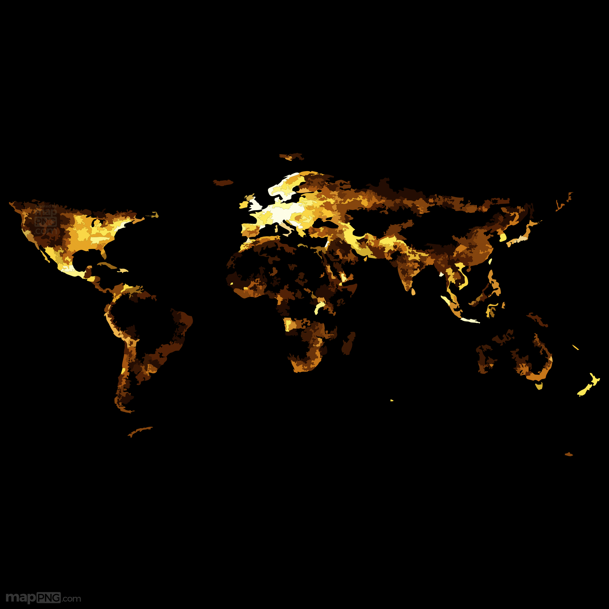 Light Map Of The World Map
